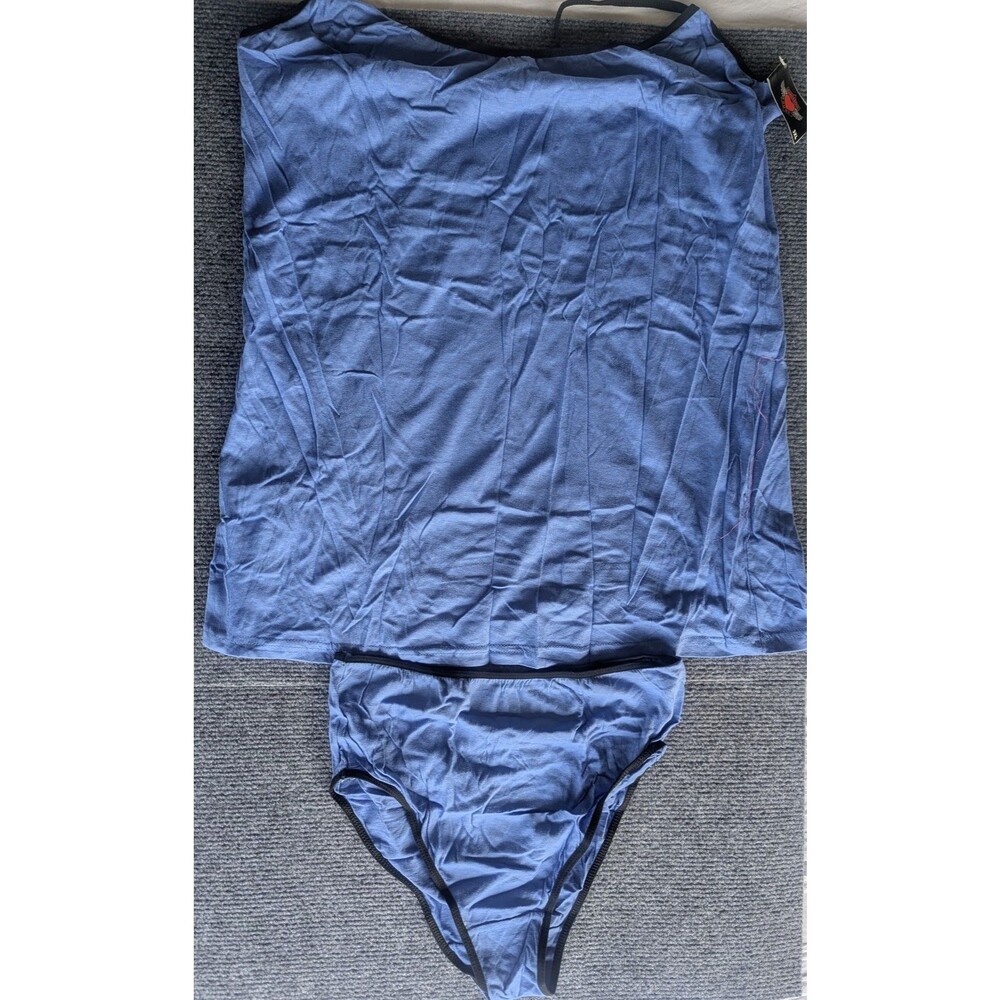 Dangerous Duds 3XL Blue Camisole & Thong Set Satin Feel Lingerie